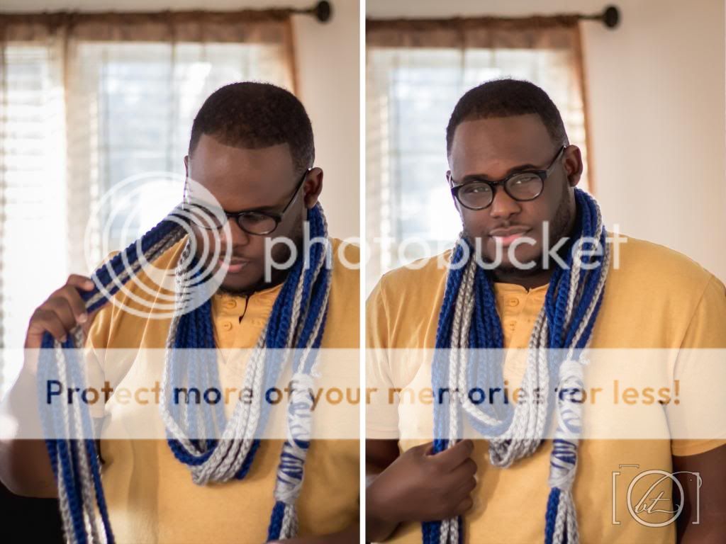 Bryant Tyson Photography Greenville NC Photographer diy scarf blue and grey